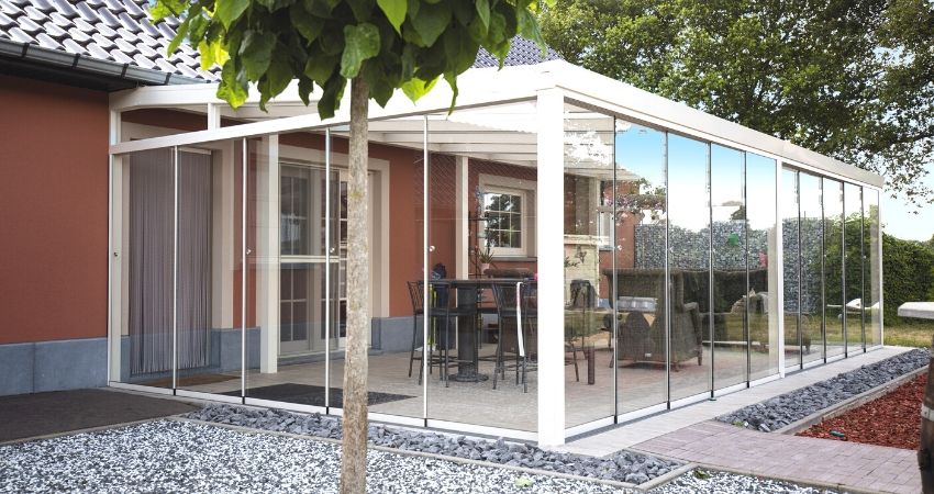Tuinkamer glazen dak kopen